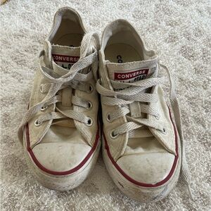 Converse Kids' Cream Sneakers with Red Accents